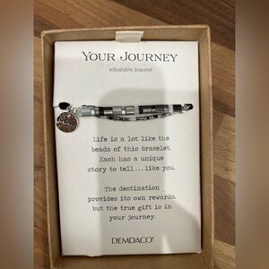 NIB - Demdaco Silver and Black Adjustable Bracelet